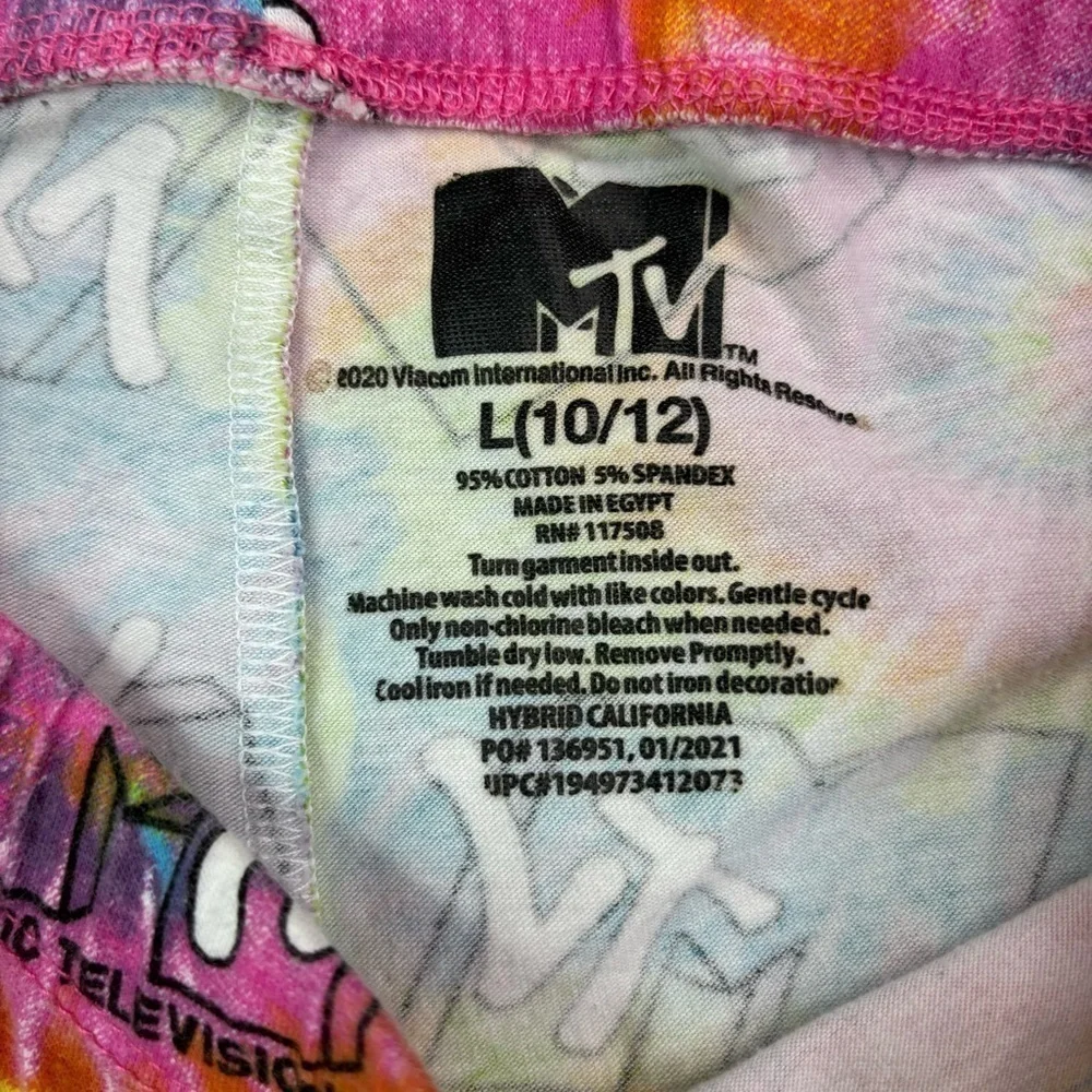 MTV Shorts Girls Large 10 12 Stretch Play Active Casual Basic Tie Dye Summer